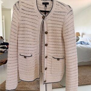 Rag & Bone Jace Lady Cream Cardigan with Black Accents - NWT